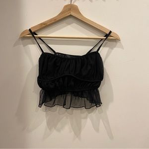 urban outfitters zoe mesh peplum babydoll tank